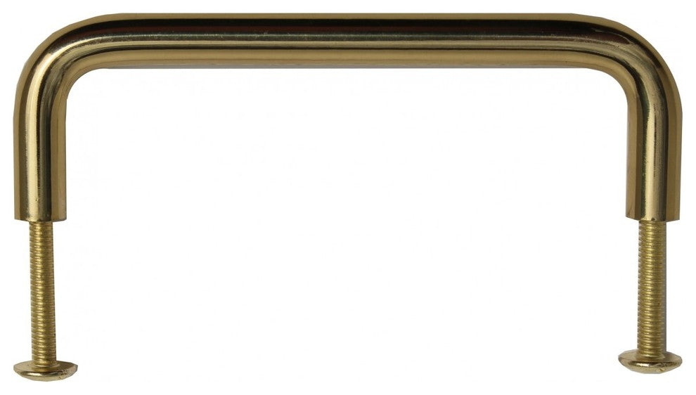 Long Cabinet Pulls D Shape Pull Handles 3.75" x 1.25" x 1.25" Brass Pack of 6