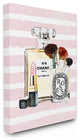 High Fashion Makeup Cosmetics with Chic Pink Stripes24x30