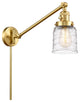 Bell Swing Arm With Switch, Satin Gold, Deco Swirl, Deco Swirl