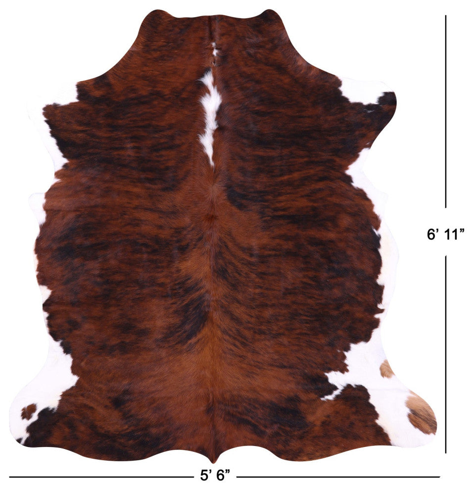 6' 11" X 5' 6" Natural Cowhide Rug C1592