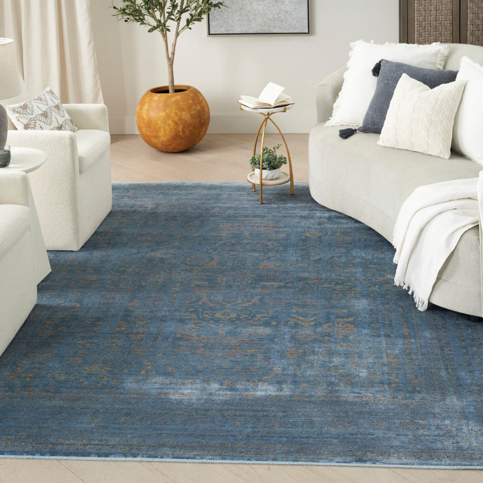 Nourison Luxurious 5'3" x 7'3" Blue Vintage Indoor Rug