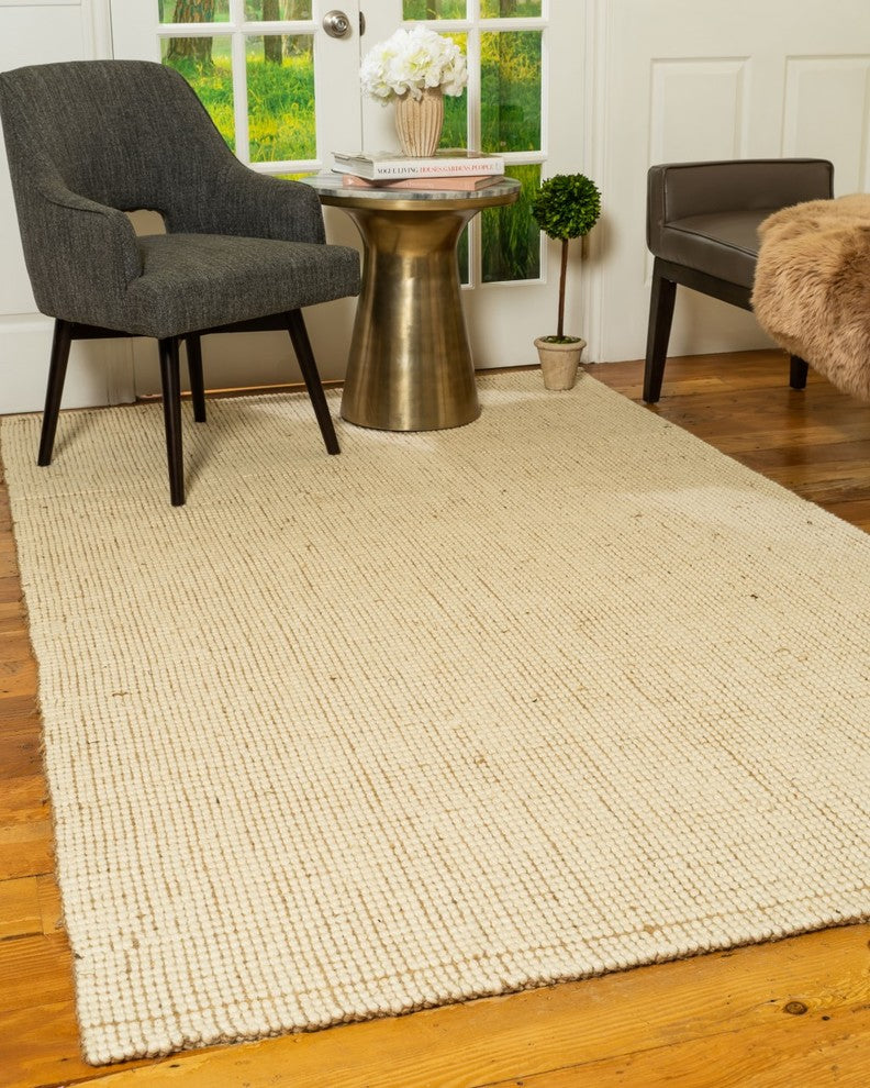 Leroy Hand-Loomed Wool Jute 8X10 Ft. Contemporary Area Rug Carpet, 8' X 10'