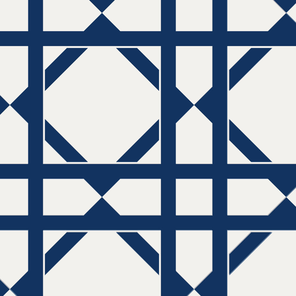 Geometric Peel and Stick Peel and Stick Vinyl Wallpaper , Bright Navy, 24"w X 60"h