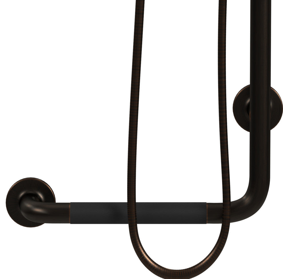 ErgoSlideBar Soft Grip 32mm Diameter ADA Compliant 500 lb Weight Capacity, Oil Rubbed Bronze, Right