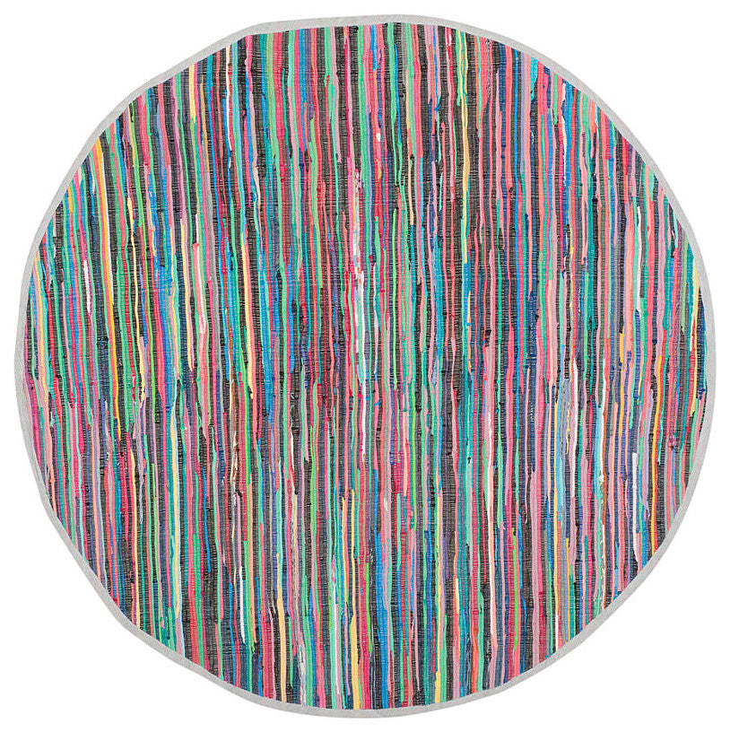 Safavieh Rag Rug Rar121M Rug, Grey/Multi, 6'x6'