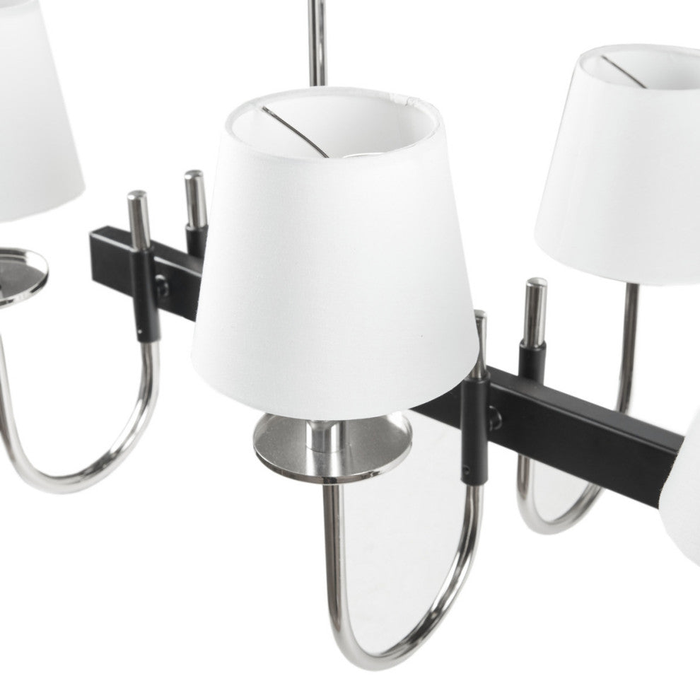 Hampton Hill Fairmount Traditional 8-Light Chandelier, Black/Silver