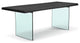 Brooks Dining Table, Ebonized, Clear, 40"x92", Glass Base