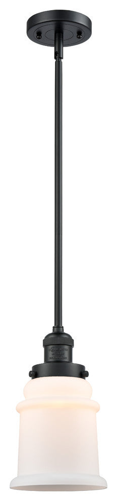 Small Canton 1-Light Mini Pendant, Matte Black, Clear
