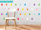 Raindrop Fabric Wall Decals, Set of 40, Multi