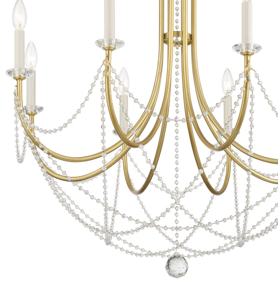 Delilah 8-Light Aged Brass Chandelier