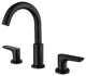 Deck Mounted Dual Handles High-Arc Widespread Bathroom Faucet, Matte Black