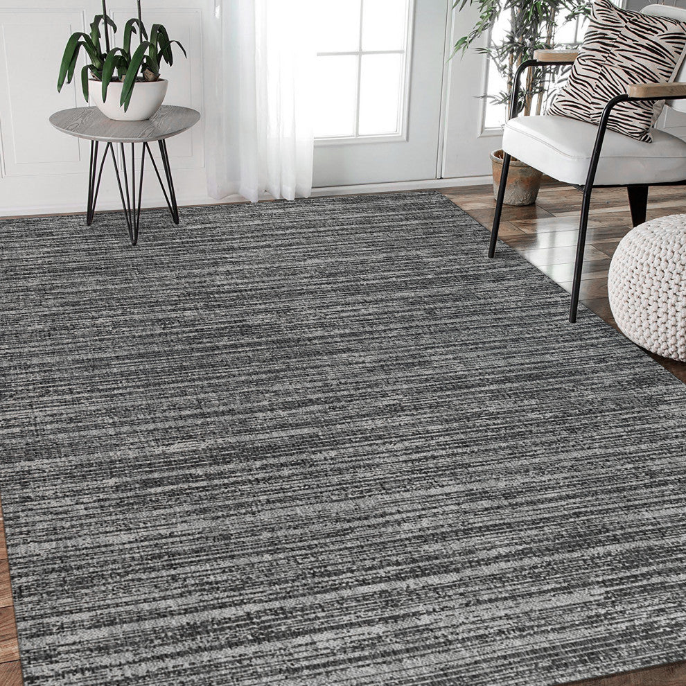 Maryland Cecil Indoor/Outdoor Area Rug, Gray, 8' x 10', Striped