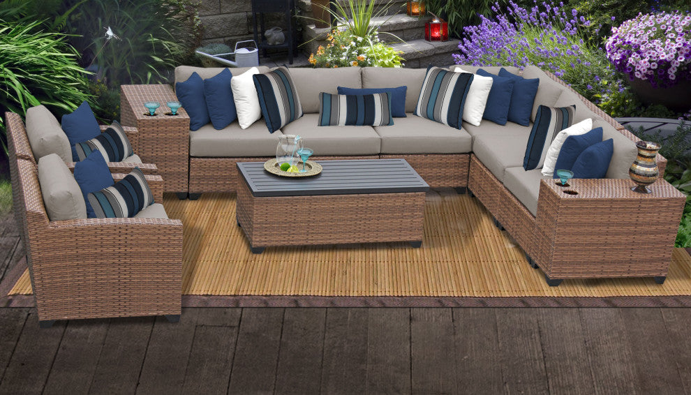 Laguna 11 Piece Outdoor Wicker Patio Furniture Set 11d