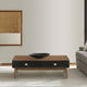 Amigo Black Veneer and Walnut Wood Coffee Table