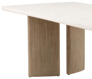 Modern White Terrazzo Outdoor Dining Table