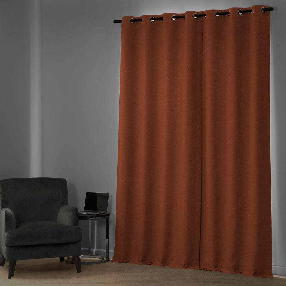 Persimmon Bellino Grommet Blackout Room Darkening Curtain Single Panel, 50"x96"