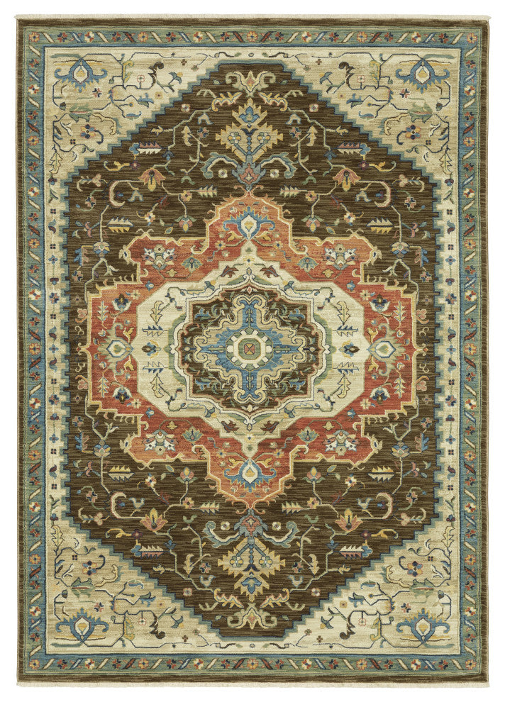 Fabienne Medallion Indoor Area Rug, Brown, 2'x3'
