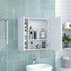 DEPOT E-SHOP Harbor Med. Cabinet, Mirror, 4 Shelves, Single Door, White