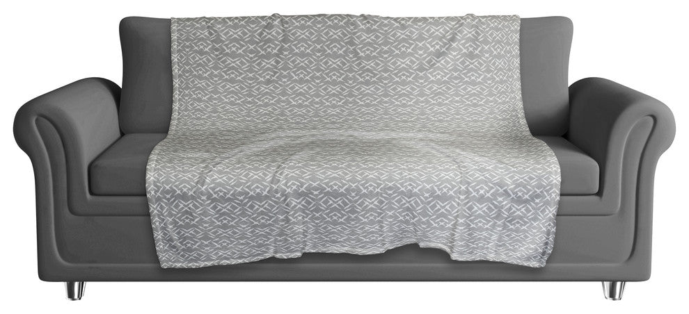 Grey Aztec 50x60 Fleece Blanket
