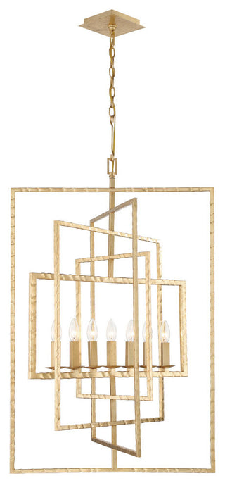 Capri 7 Light Antique Gold Chandelier