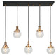LNC 6-Light Matte Black and Polished Gold Modern Kitchen Island Light, Cluster