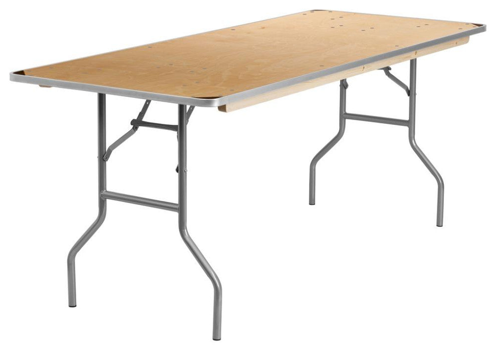 6-Foot HEAVY DUTY Birchwood Folding Banquet Table