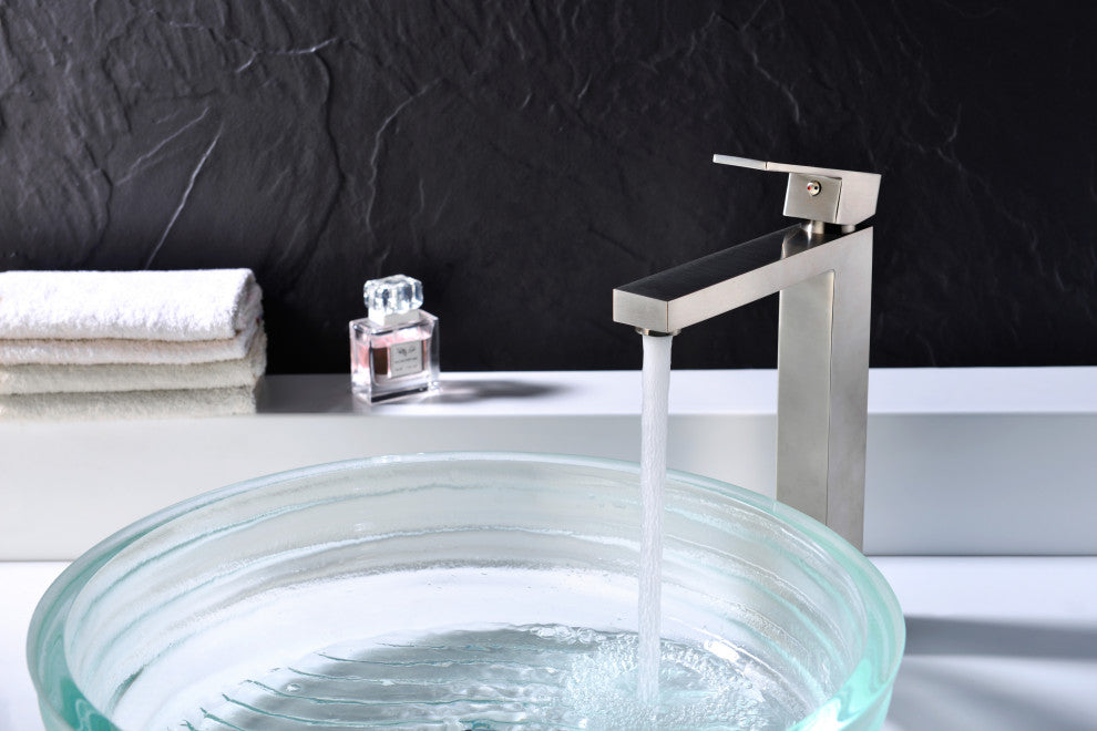 Enti Series Single Handle Vessel Sink Faucet in Brushed Nickel