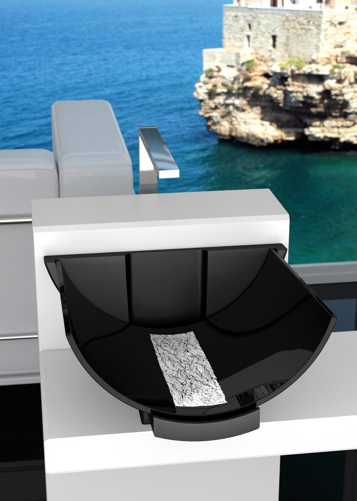 Marco Calla Vessel Sink, Black and Silver