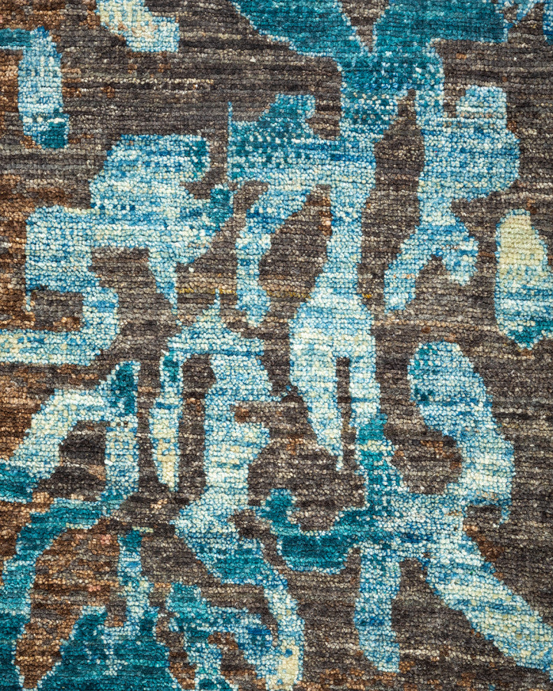 Eclectic, One-of-a-Kind Hand-Knotted Area Rug Gray, 5'0"x8'2"