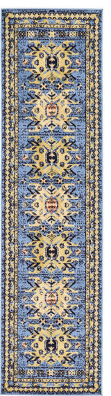 Unique Loom Light Blue Oasis Taftan 2' 2 x 8' 2 Runner Rug