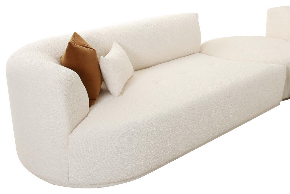 Fickle Cream Boucle 3-Piece Modular Sectional