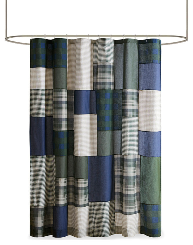 Woolrich Mill Creek Cabin Plaid Cotton Shower Curtain, Green