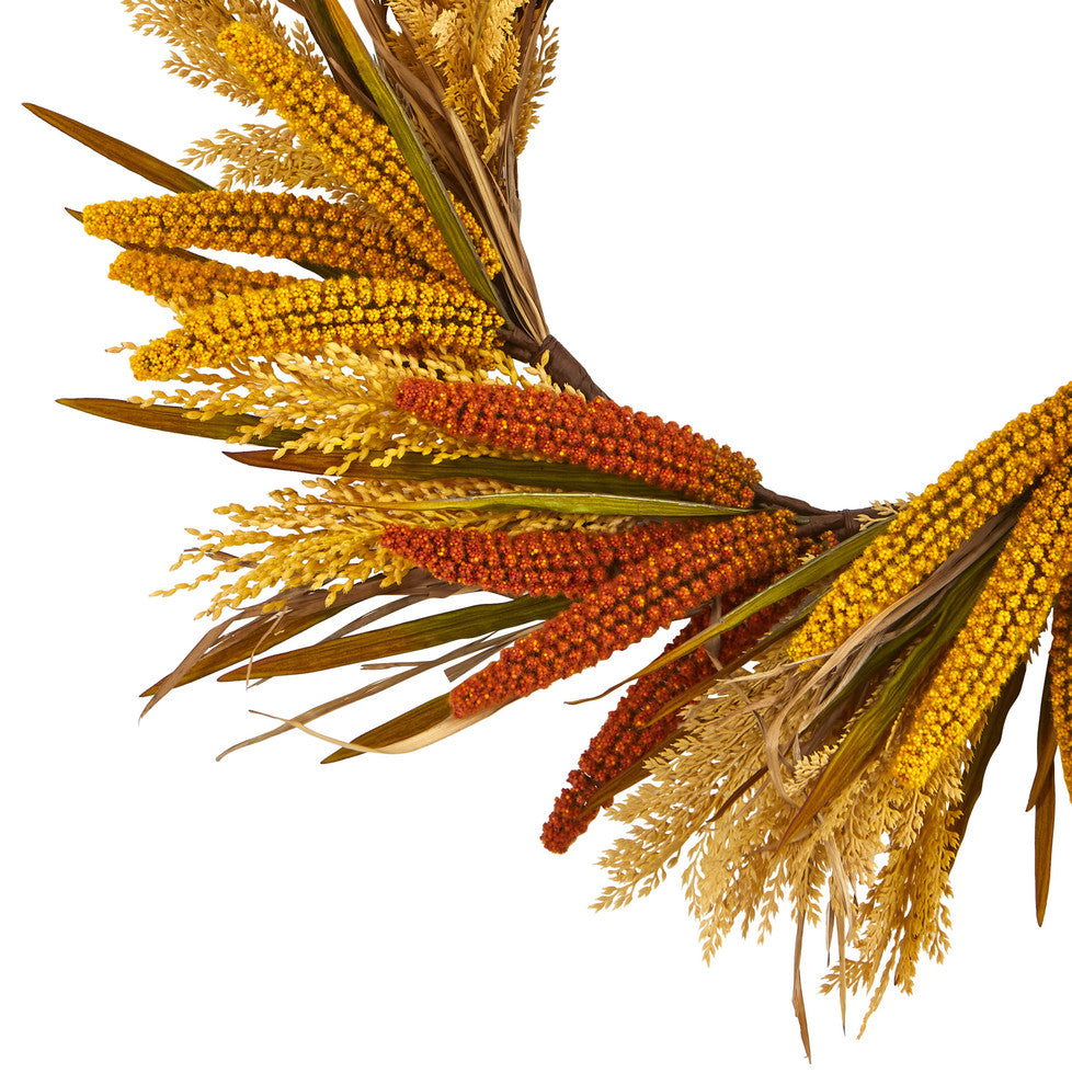 Nearly Natural 25ï¿½ Sorghum Harvest Artificial Wreath