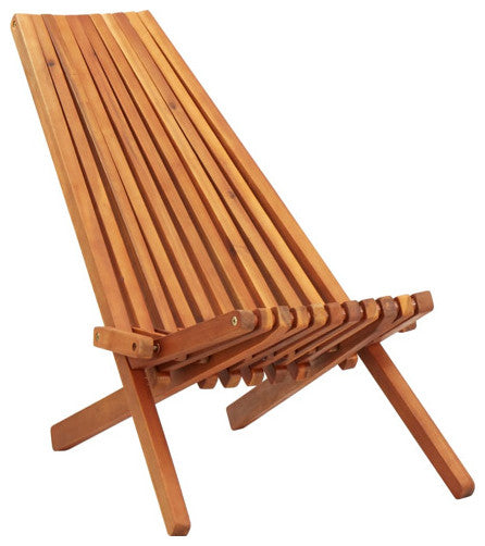 Vidaxl Folding Outdoor Lounge Chair Solid Acacia Wood