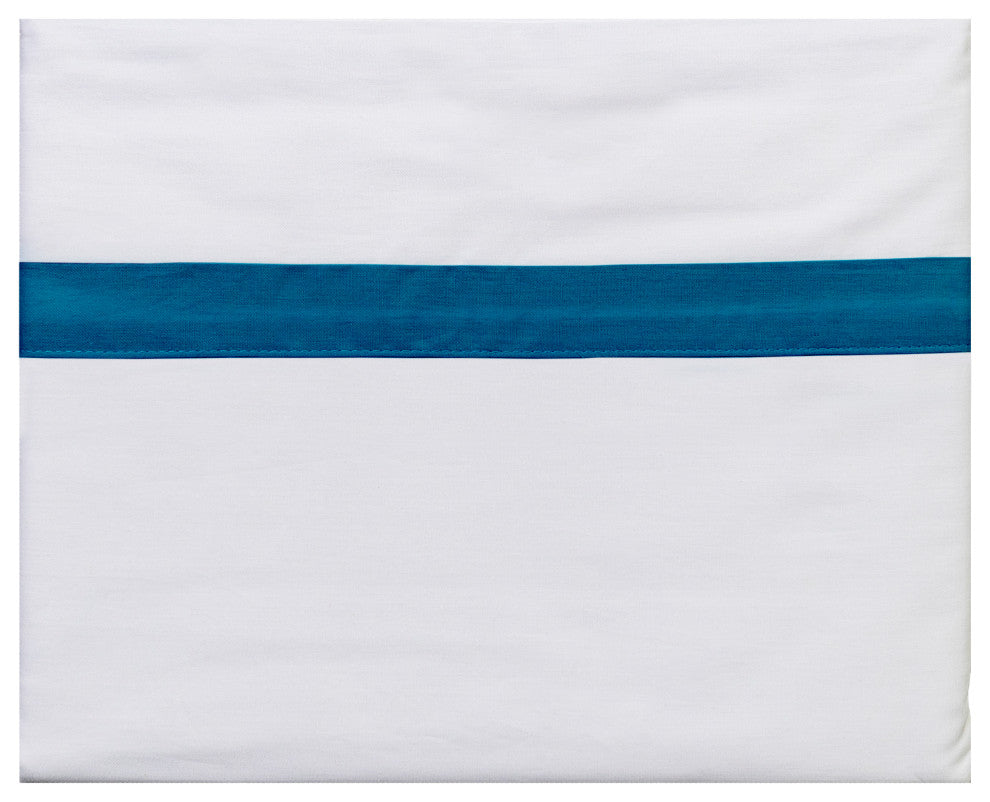 200 Thread Count Ribbon 100% Cotton 4-Piece Sheet set, Dark Blue, Twin