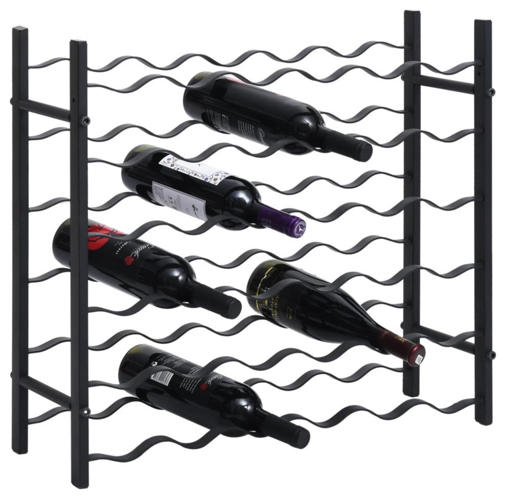 Vidaxl Wine Rack For 36 Bottles Black Iron