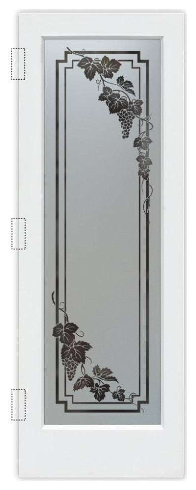 Pantry Door - Vineyard Grapes Cascade - Primed - 28" x 96" - Book/Slab Door