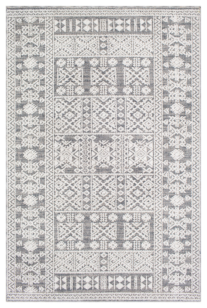 Surya Ariana RIA-2305 8'10"x12' Rug, White/Medium Gray/Taupe/Charcoal