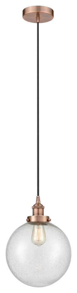 Innovations 616-1PH-AC-G204-10-LED 1-Light Mini Pendant, Antique Copper