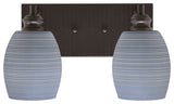 Edge 2-Light Bath Bar, Espresso Finish, 5" Gray Matrix Glass
