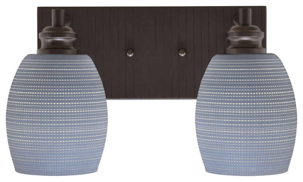 Edge 2-Light Bath Bar, Espresso Finish, 5" Gray Matrix Glass