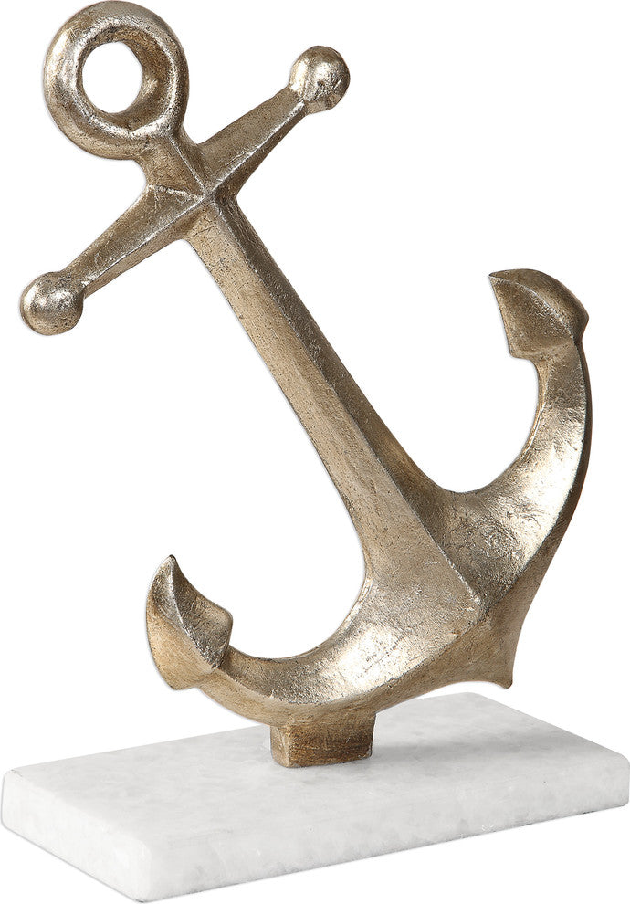 New Uttermost Drop Anchor Antique Gold Sculpture
