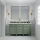 Brittany 60" Double Vanity, Smokey Celadon,  Ethereal Noctis Top