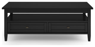 Warm Shaker Solid Wood Coffee Table, Black