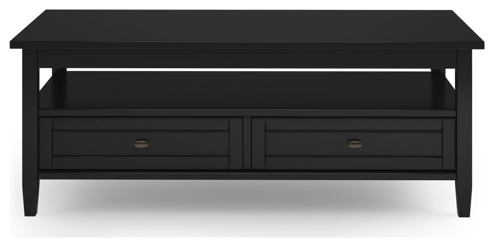 Warm Shaker Solid Wood Coffee Table, Black