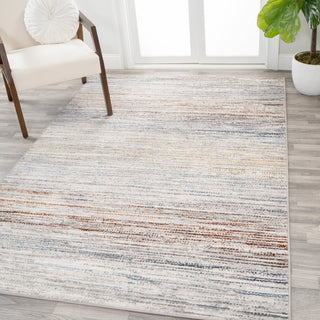 Loom Modern Strie' Gray/Blue/Orange 3 ft. x 5 ft. Area Rug
