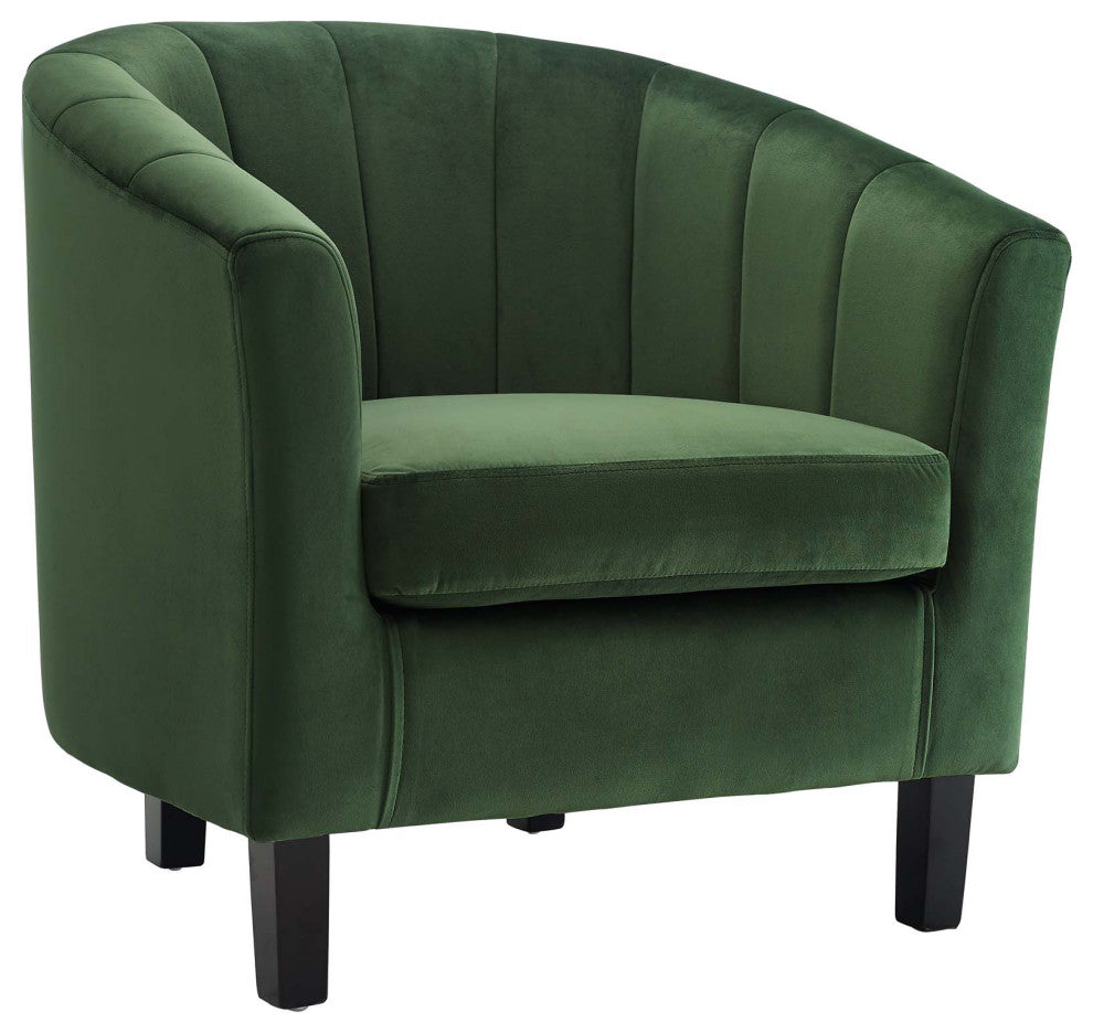 Emerald Prospect Channel Tufted Performance Velvet Armchair