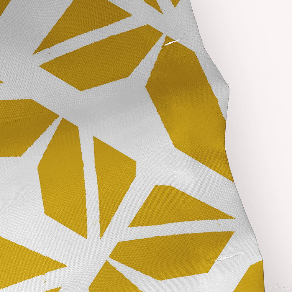70"Wx73"L Kaleidoscope Graffiti Shower Curtain, Mustard