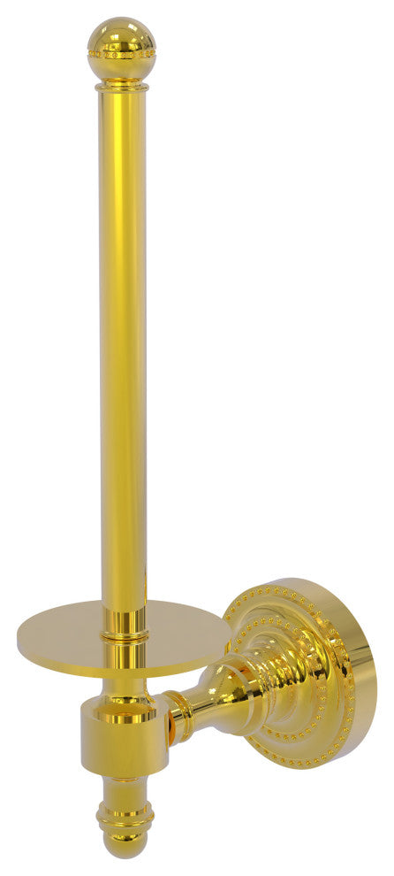 Retro Dot Upright Toilet Tissue Holder, Polished Brass