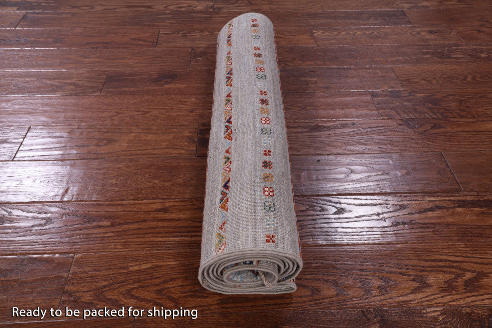 2' 7" X 7' 9" Runner Super Kazak Khorjin Hand-Knotted Rug Q11107